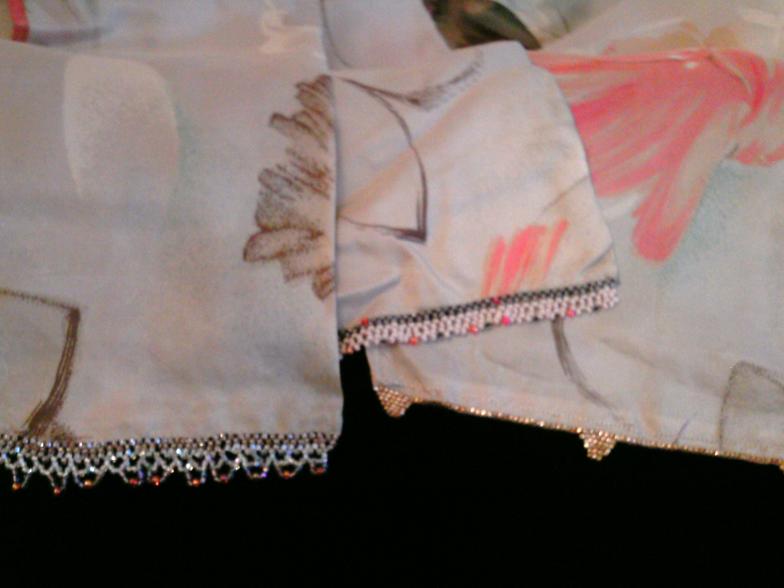 Hand painted sand washed silk scarves